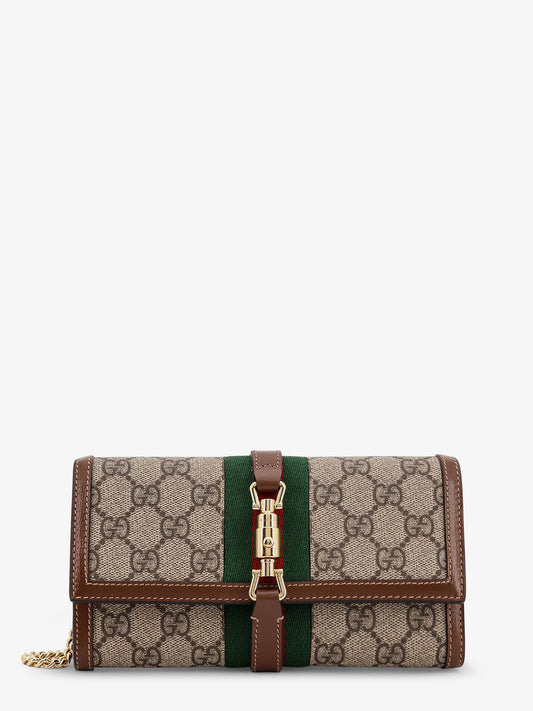 Jackie 1961 GG Supreme fabric and leather wallet with shoulder strap