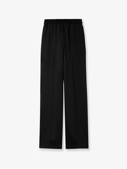 Viscose blend trousers with all-over GG motif thumbnail