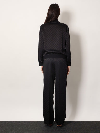 Viscose blend trousers with all-over GG motif thumbnail