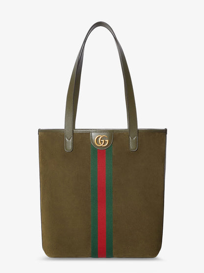 Ophidia suede and leather shopping bag thumbnail
