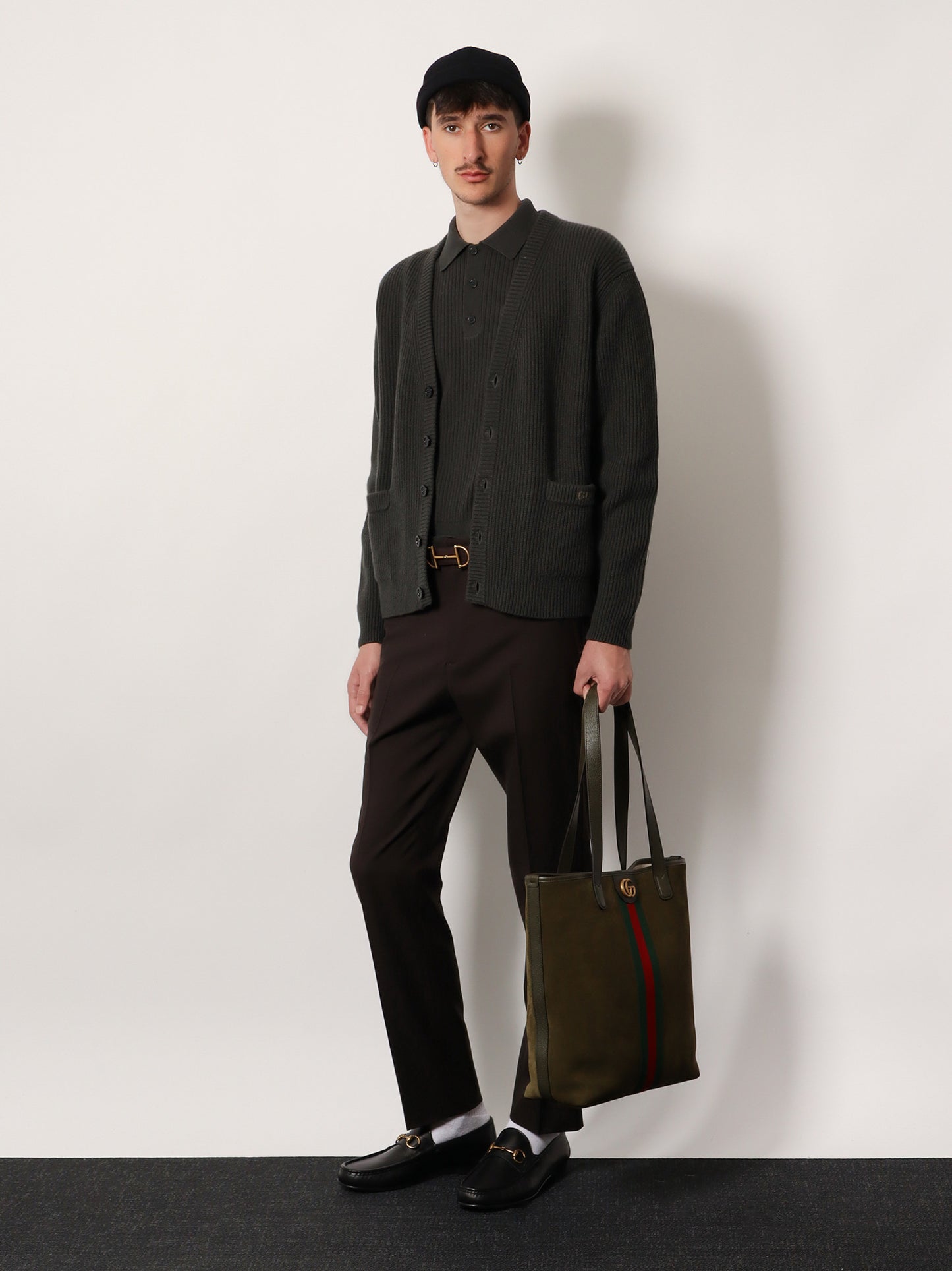 Ophidia suede and leather shopping bag