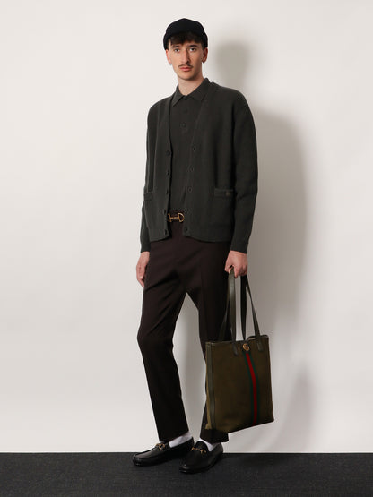 Ophidia suede and leather shopping bag thumbnail