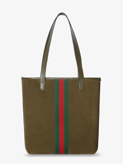 Ophidia suede and leather shopping bag thumbnail