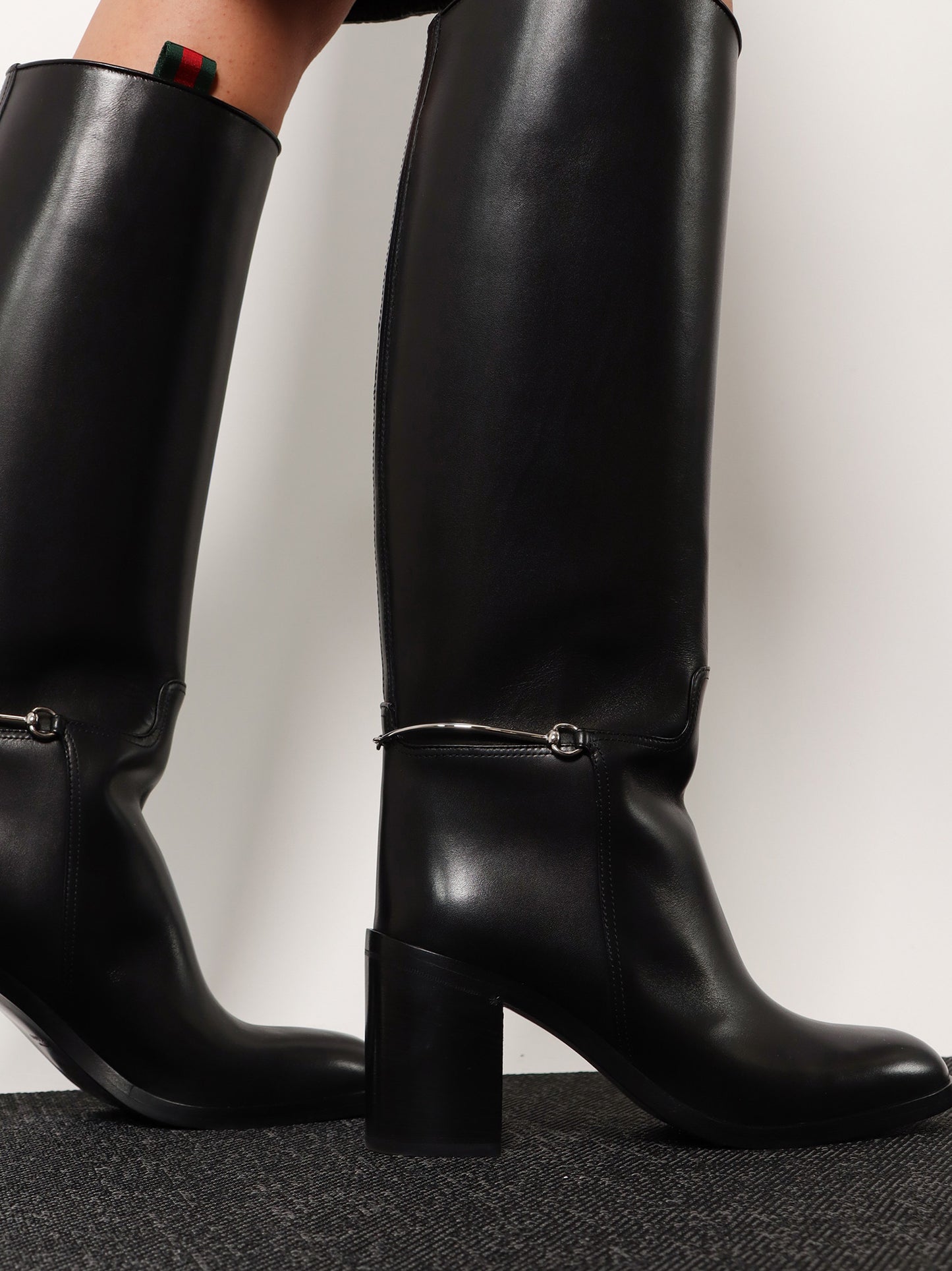 Leather boots with slim Horsebit detail