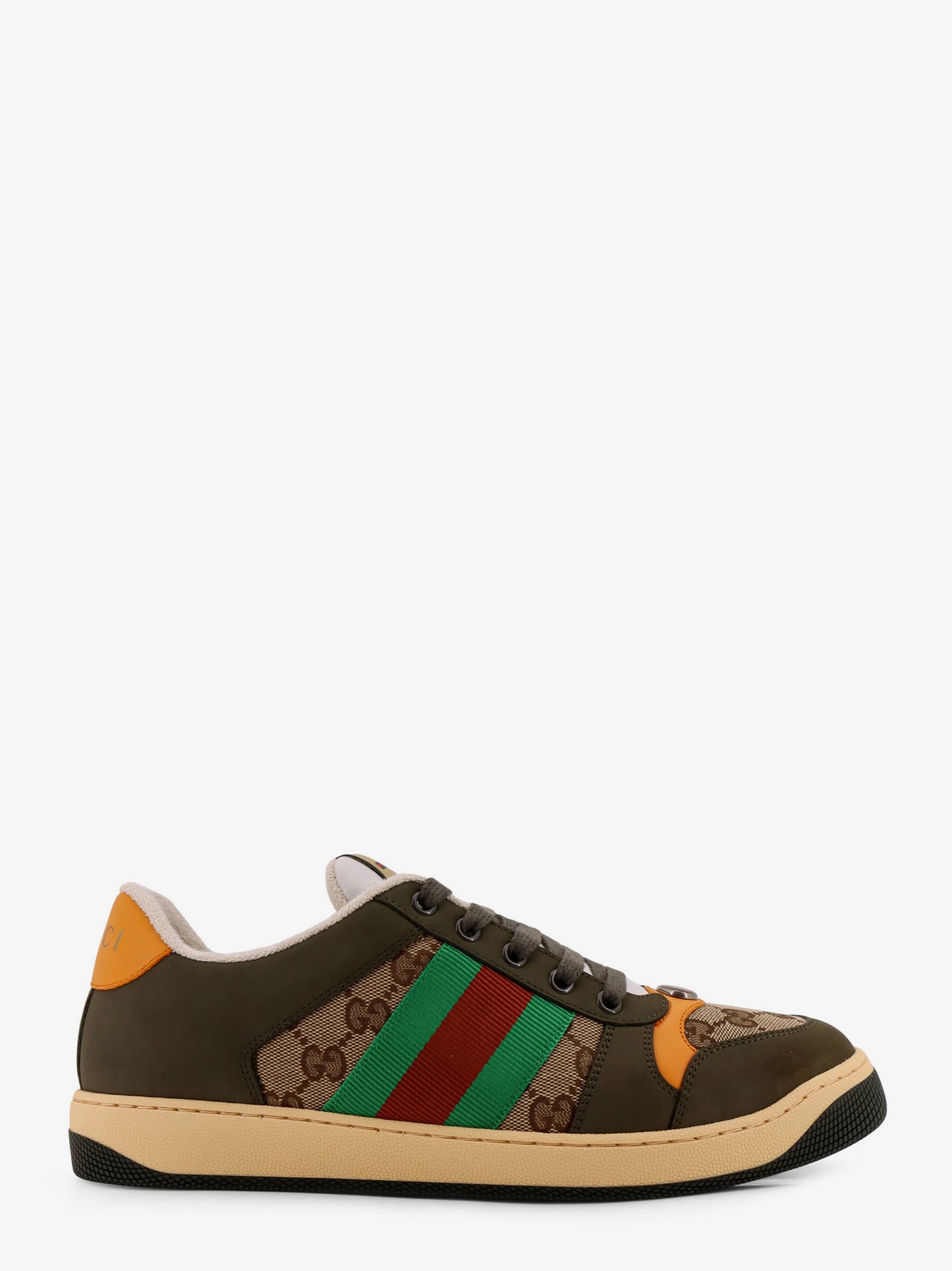 Screener low-top leather and GG Supreme fabric sneakers