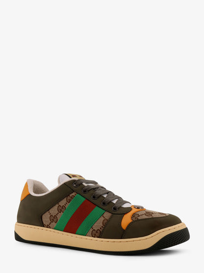 Screener low-top leather and GG Supreme fabric sneakers thumbnail