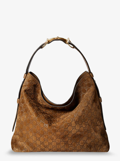 Borsa a spalla Beatrix in suede con logo GG all-over thumbnail