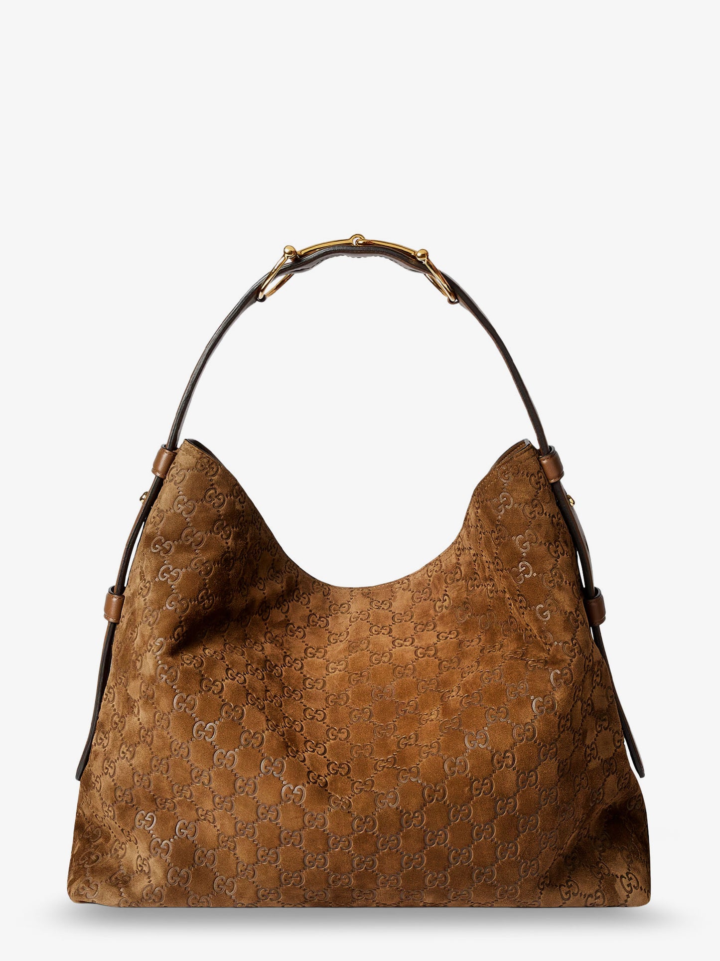Borsa a spalla Beatrix in suede con logo GG all-over