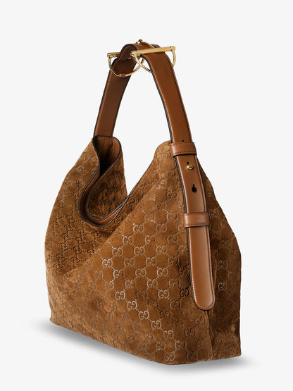 Borsa a spalla Beatrix in suede con logo GG all-over thumbnail