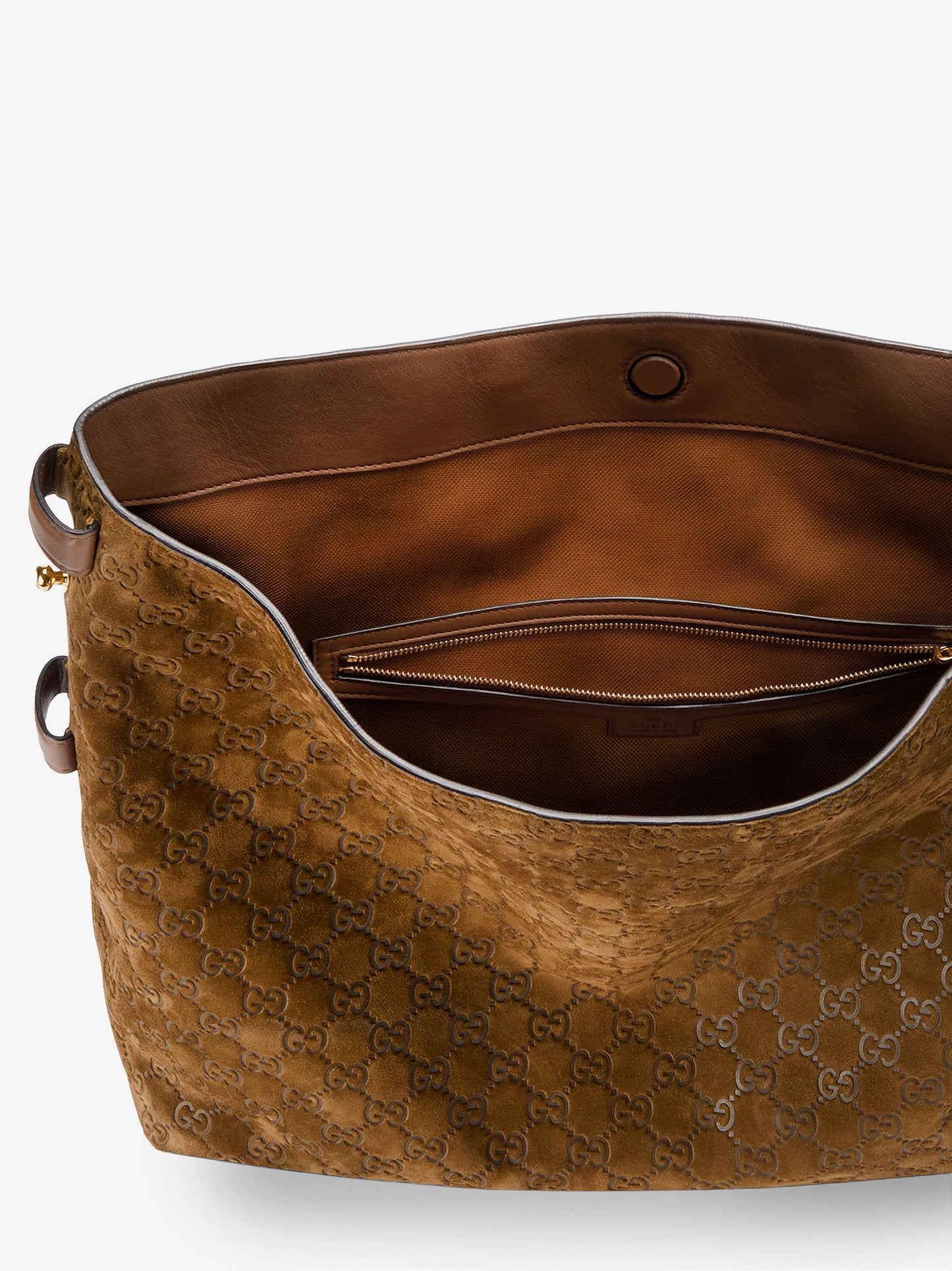 Borsa a spalla Beatrix in suede con logo GG all-over