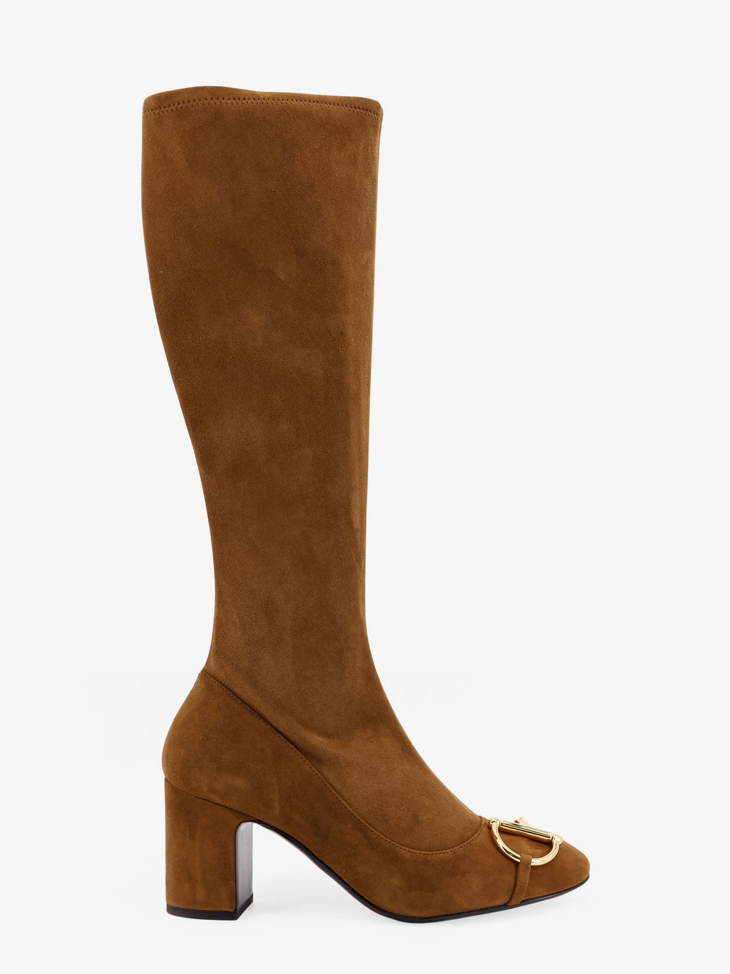 Suede boots with metal Horsebit
