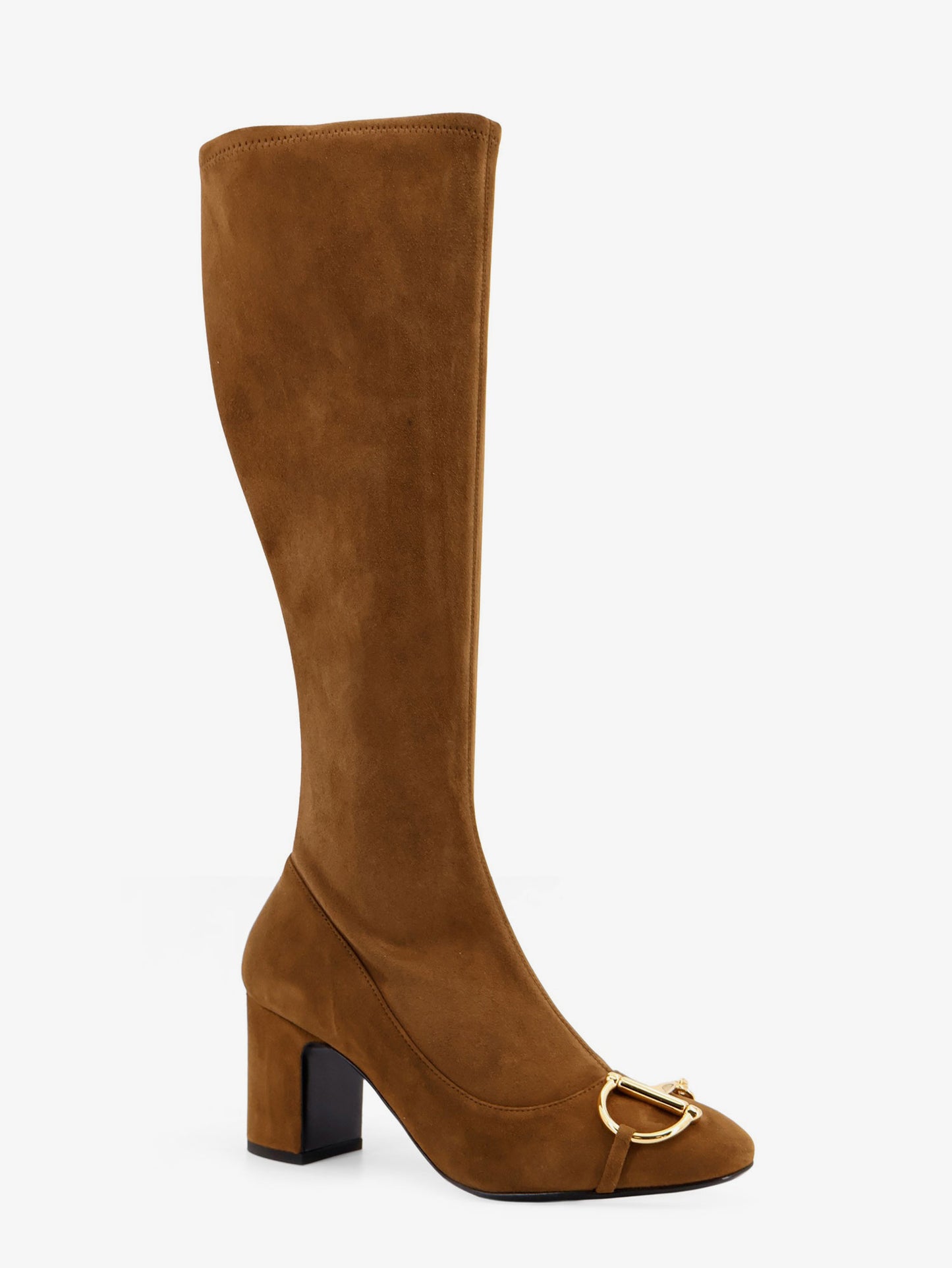 Suede boots with metal Horsebit