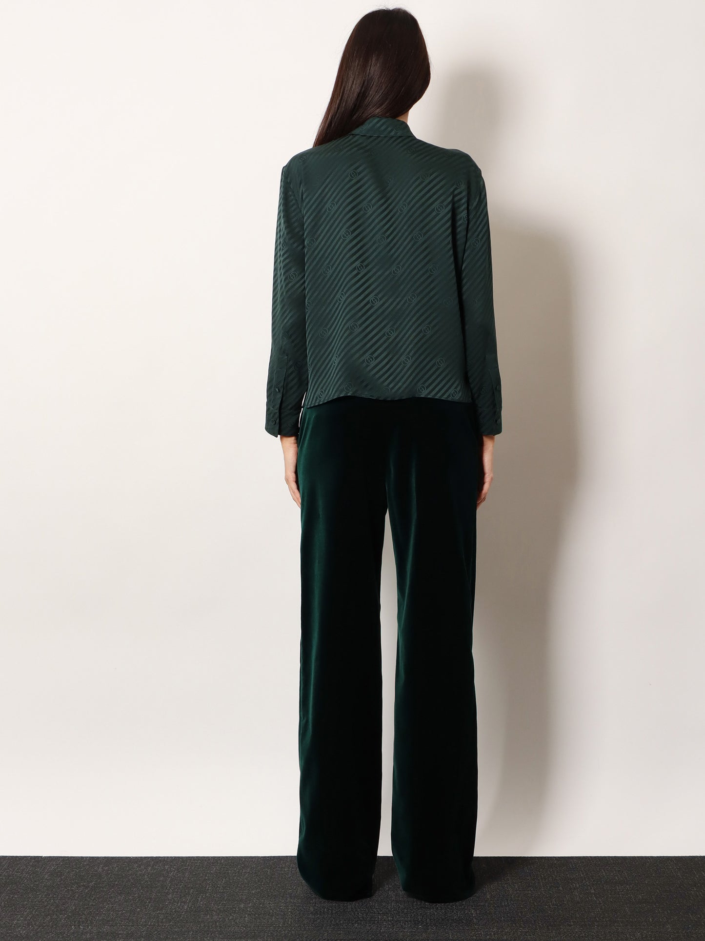 Silk shirt with diagonal motif