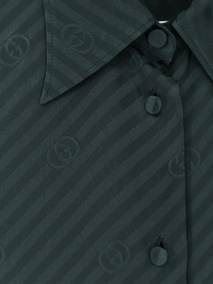 Silk shirt with diagonal motif thumbnail