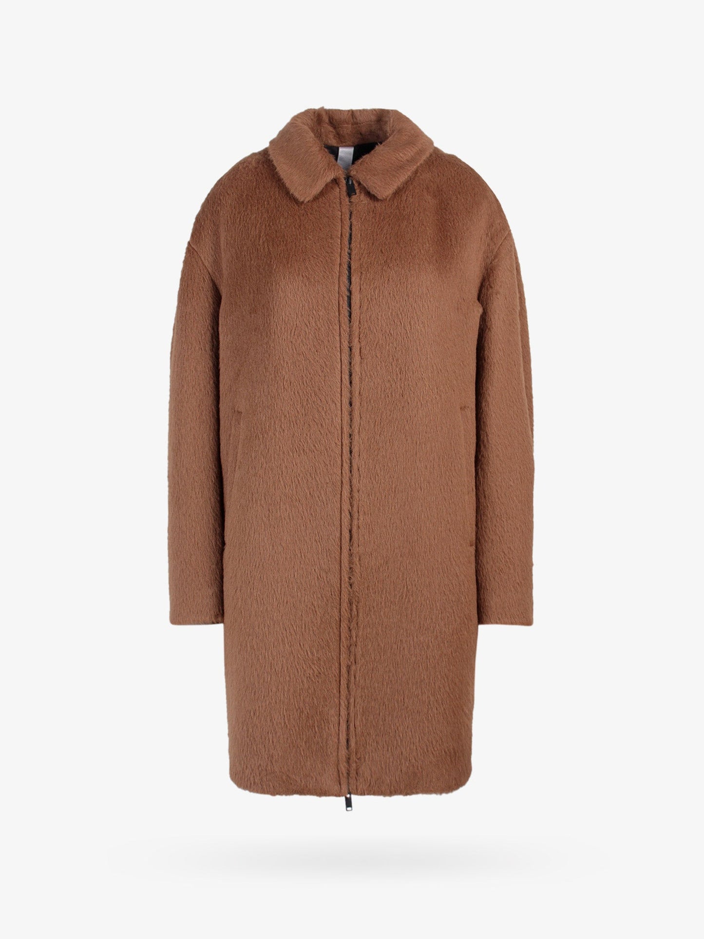 Cappotto in alpaca e lana vergine con zip
