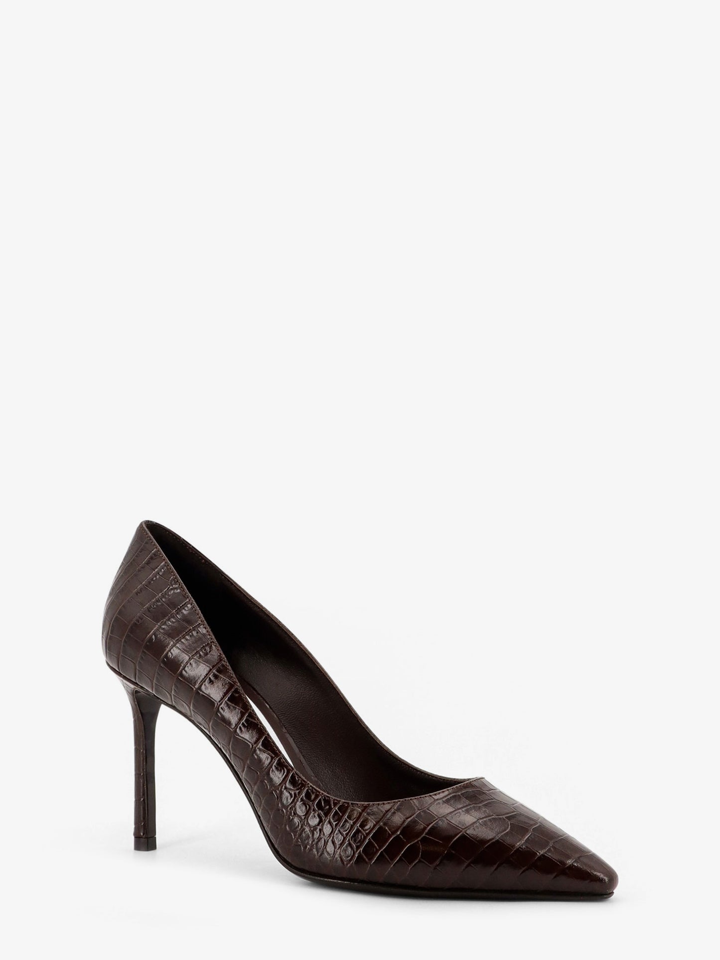Romy 85 leather pumps with croco effect