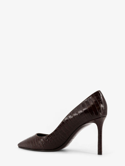 Romy 85 leather pumps with croco effect thumbnail