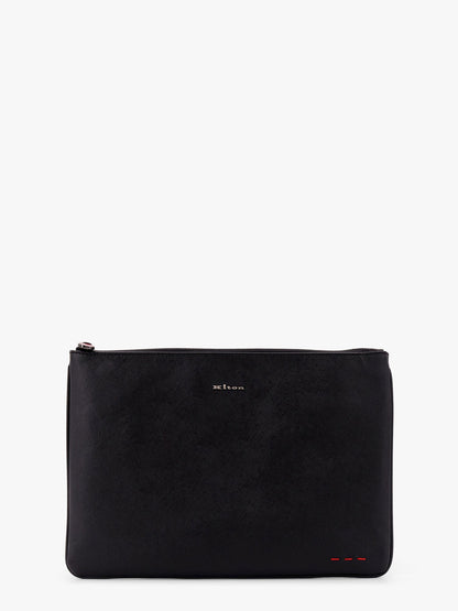 Nylon clutch bag with iconic logo embroidery thumbnail