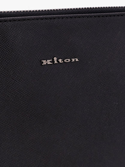 Nylon clutch bag with iconic logo embroidery thumbnail