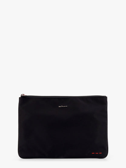 Pochette in nylon con logo in lettering in metallo thumbnail