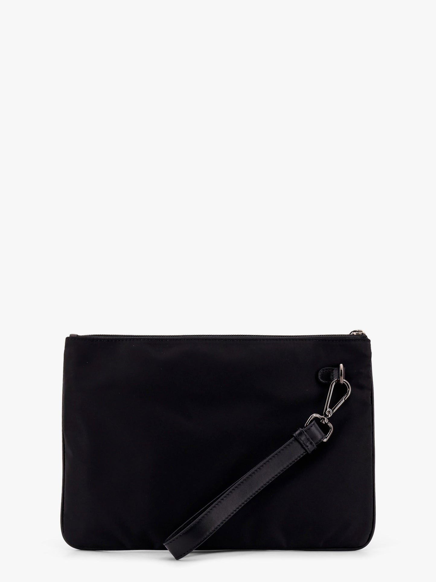 Pochette in nylon con logo in lettering in metallo