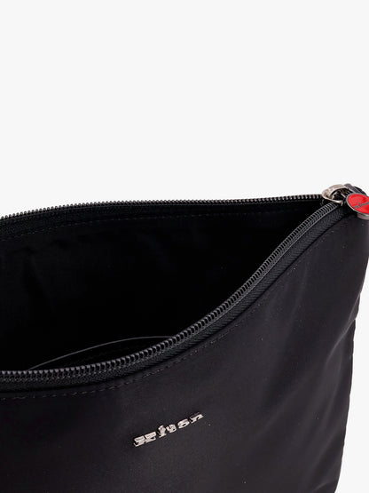 Pochette in nylon con logo in lettering in metallo thumbnail