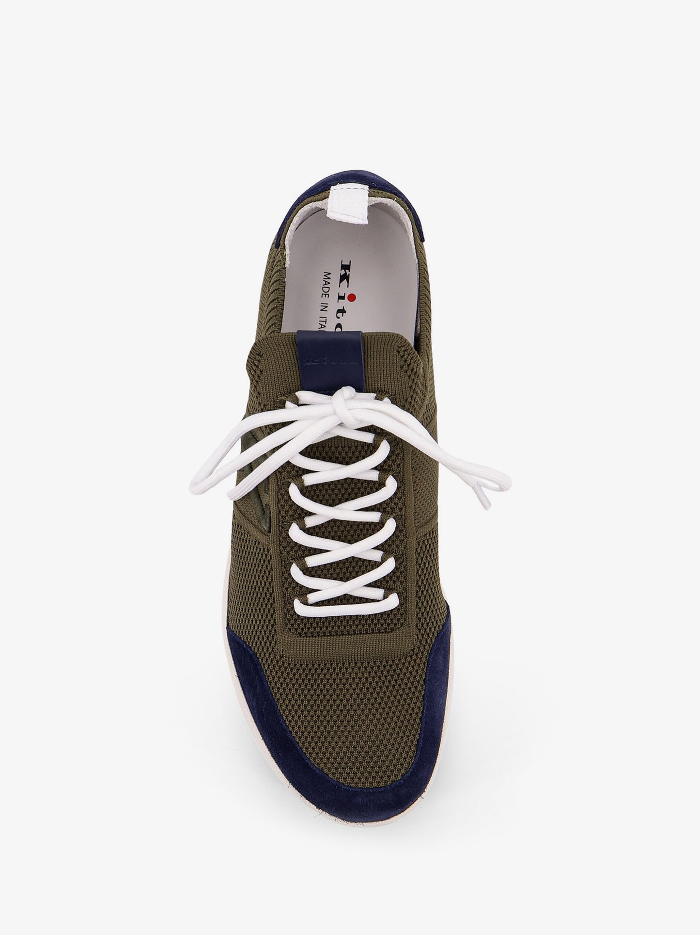 Low-top mesh sneakers with suede profiles