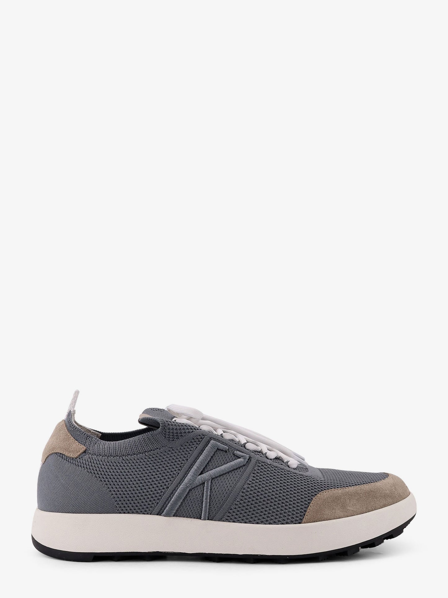 Sneakers low-top in mesh con profili in suede