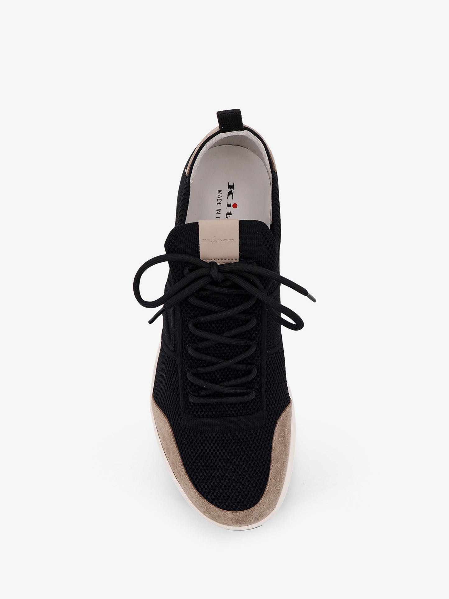 Sneakers low-top in mesh con profili in suede
