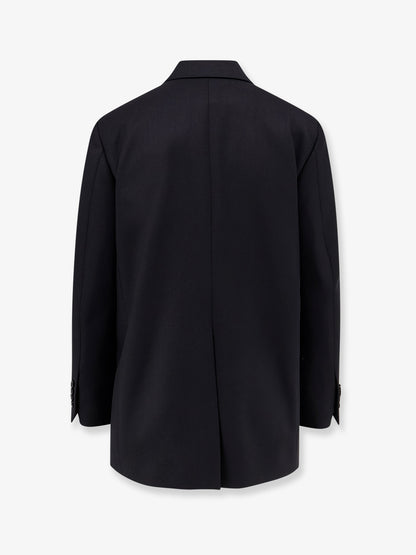 Virgin wool blazer with iconic brooch thumbnail