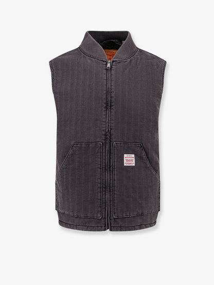 Giubbino smanicato in denim thumbnail