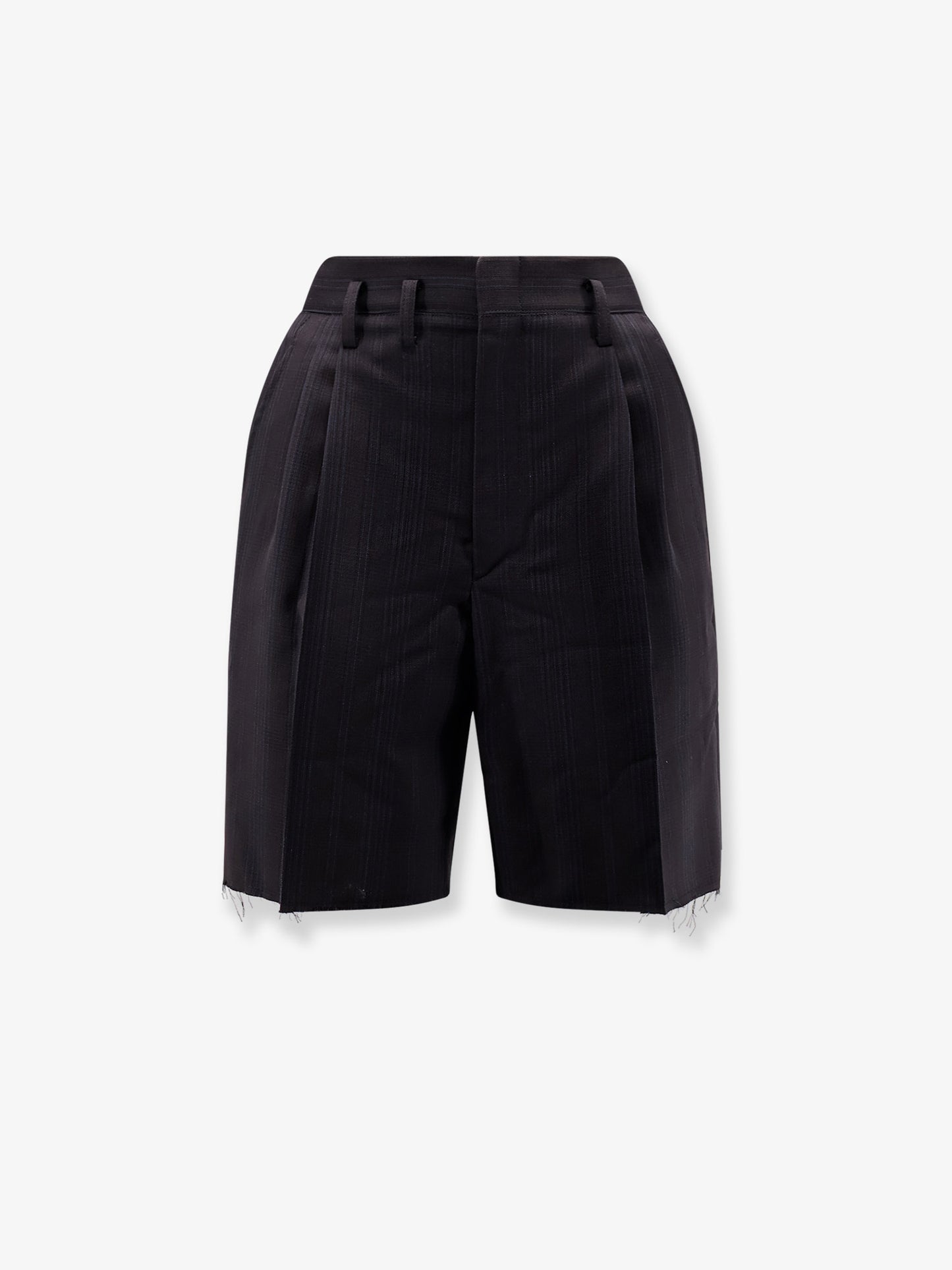 Striped virgin wool shorts