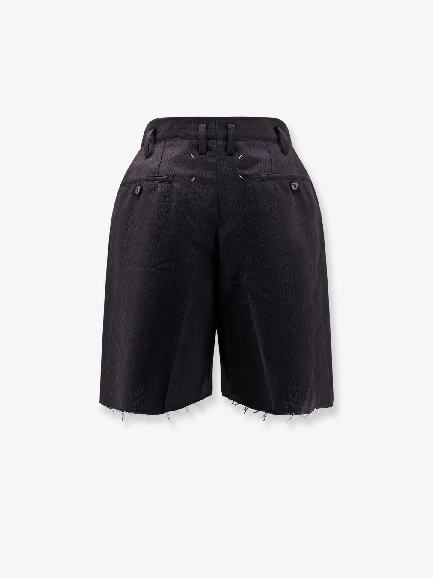 Striped virgin wool shorts