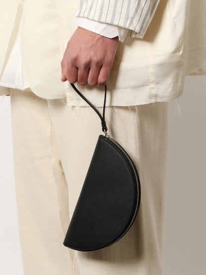 Leather pochette with iconic four stitched detail thumbnail