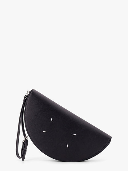 Leather pochette with iconic four stitched detail thumbnail