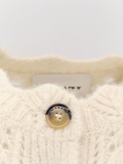 Maxine perforated alpaca blend cardigan thumbnail