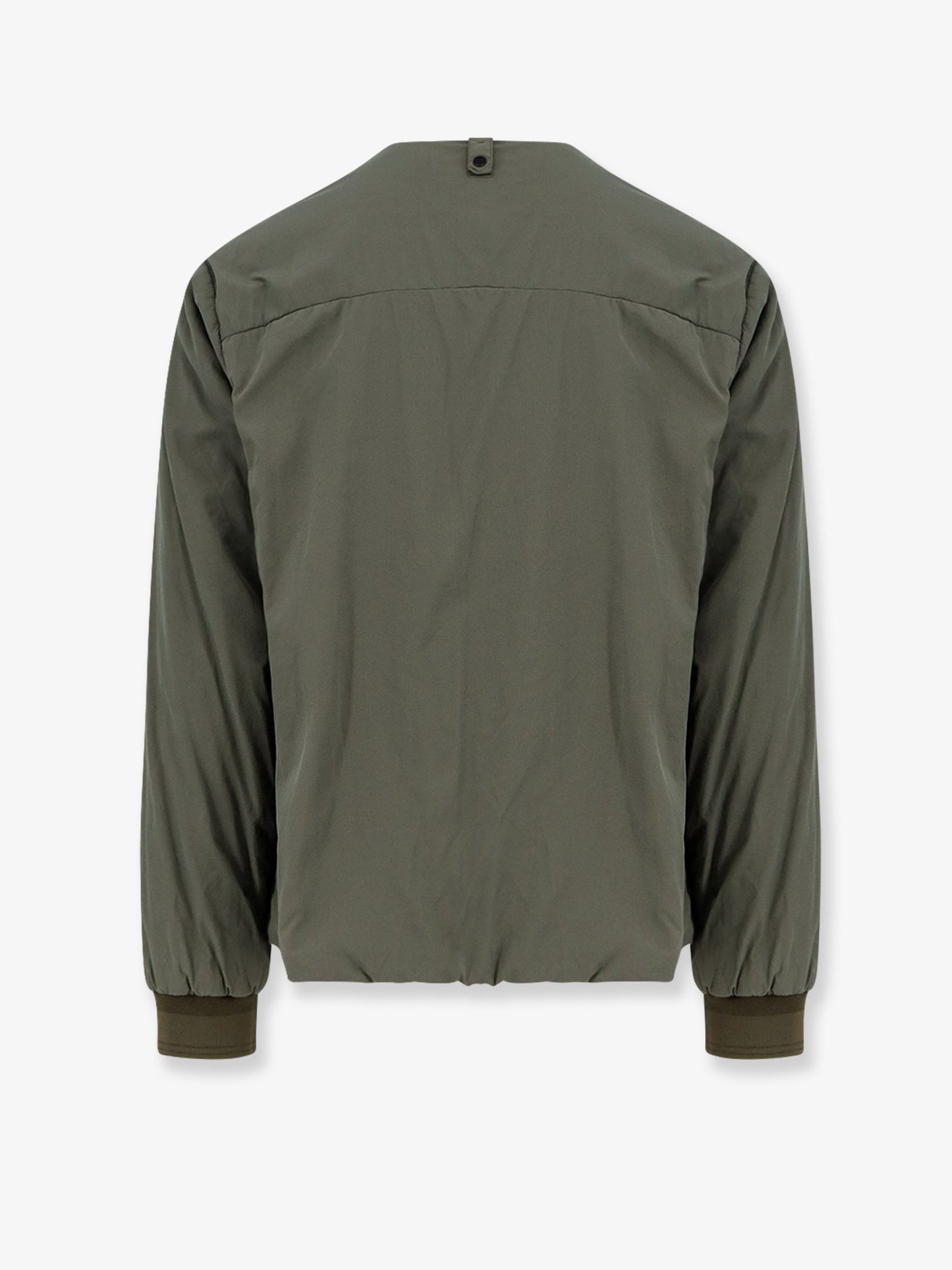 Giubbino in nylon con patch logo in metallo frontale