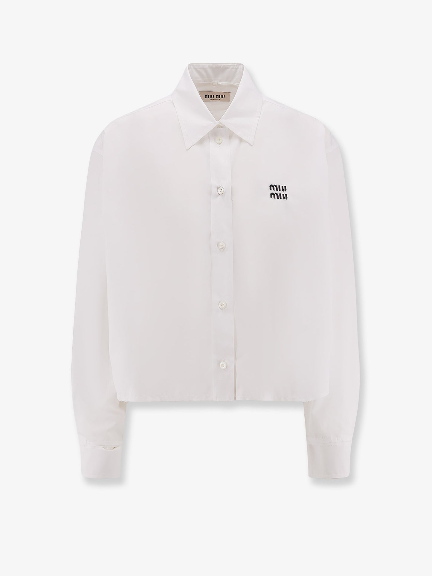 Camicia in cotone con ricamo Miu Miu