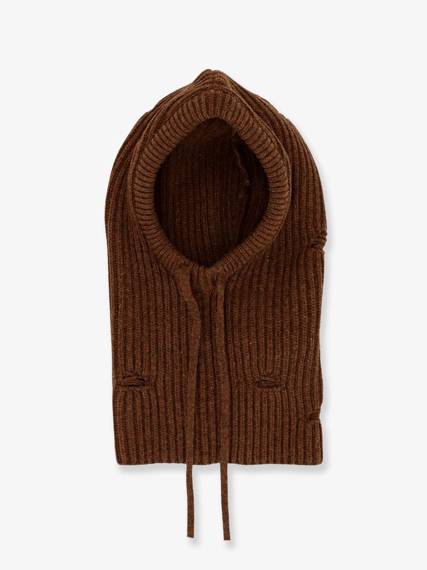 Wool blend balaclava with distressed effect