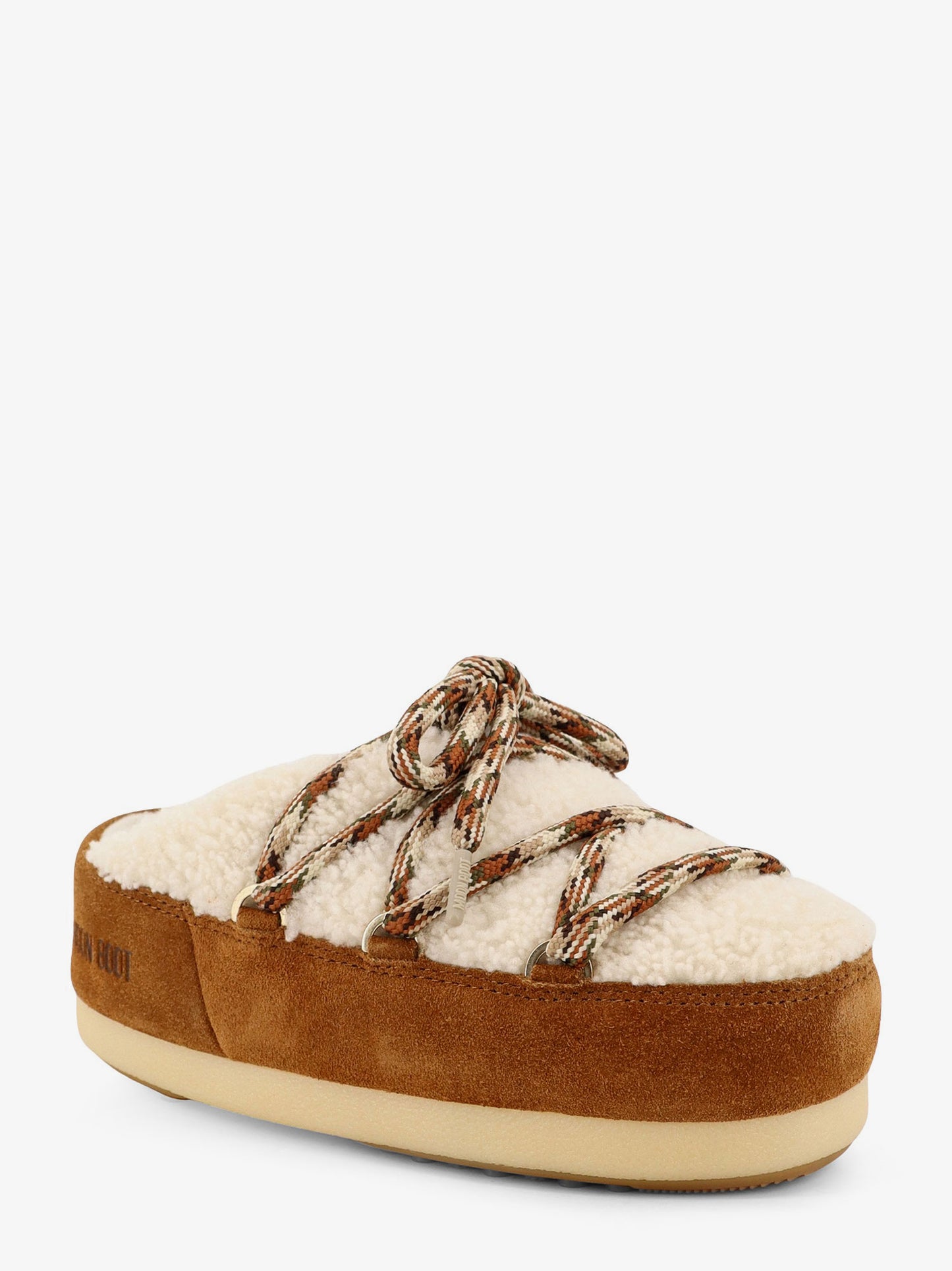 Shearling and suede slip-on