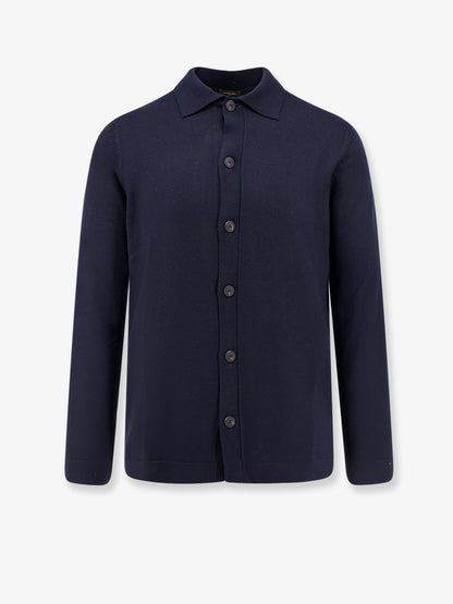 Cardigan in lana vergine con colletto thumbnail