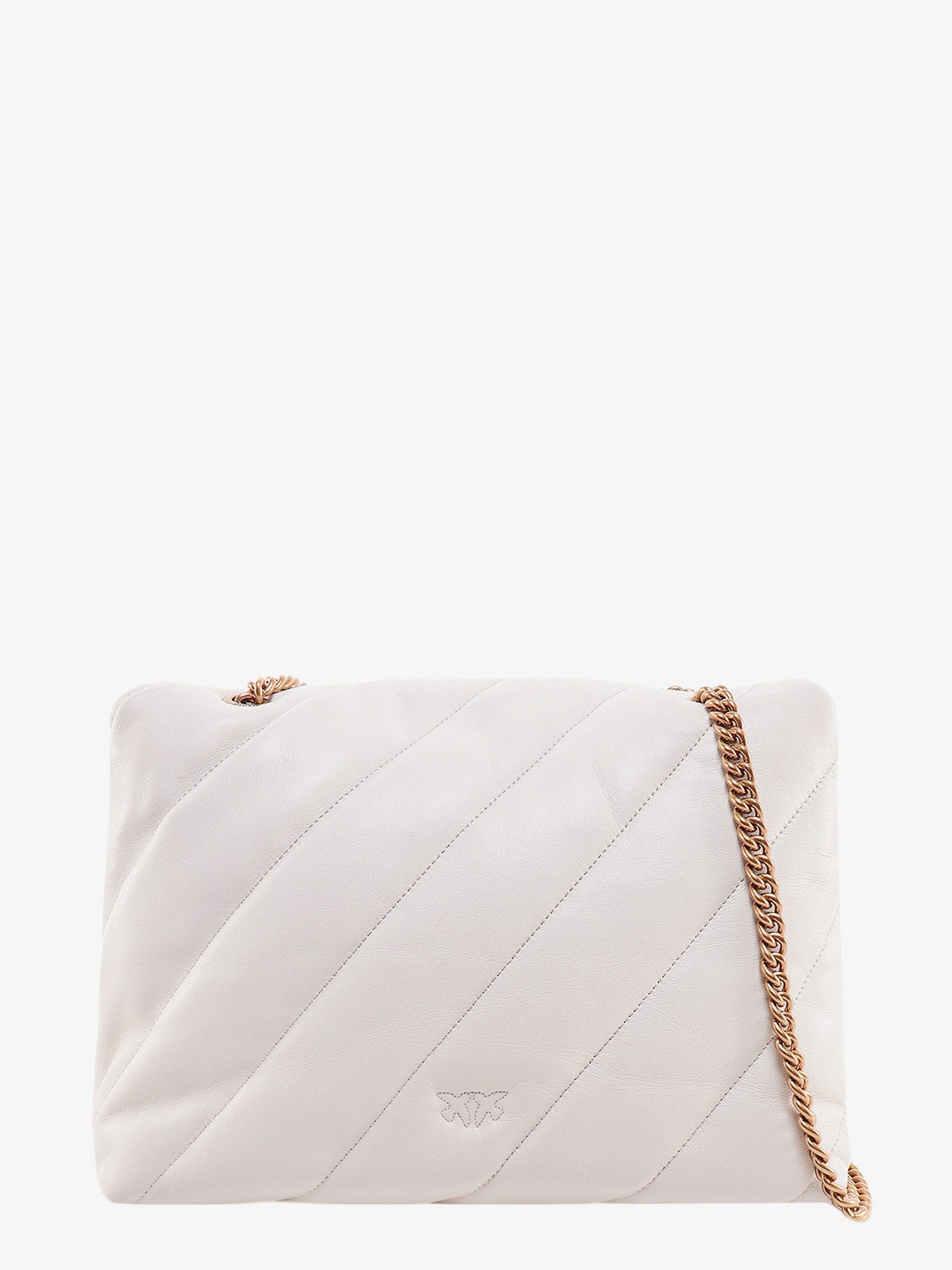 Borsa a tracolla in pelle matelassé con iconica fibbia love birds