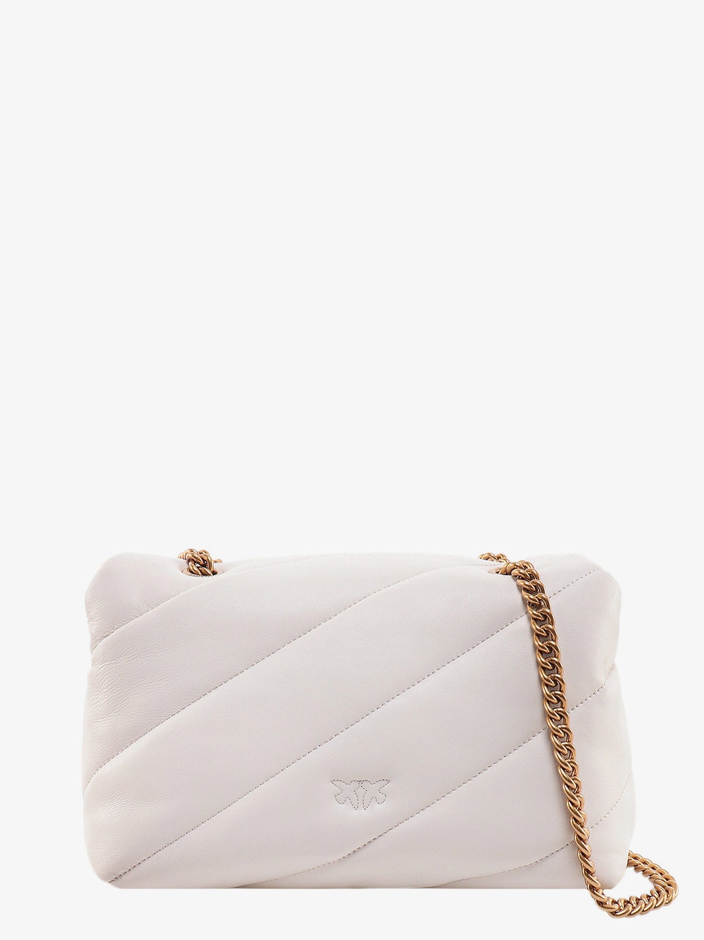 Matelassé leather shoulder bag with iconic love birds buckle