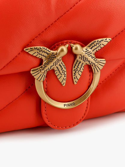 Matelassé leather shoulder bag with iconic love birds buckle thumbnail