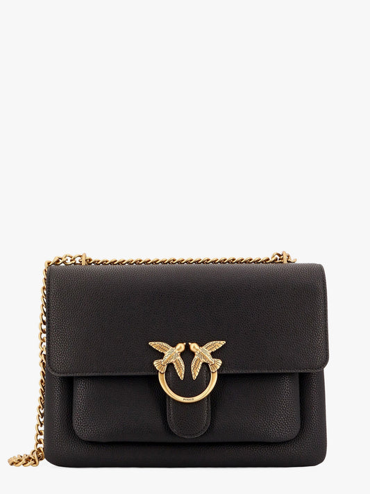 Borsa a tracolla in pelle con fibbia love birds in metallo