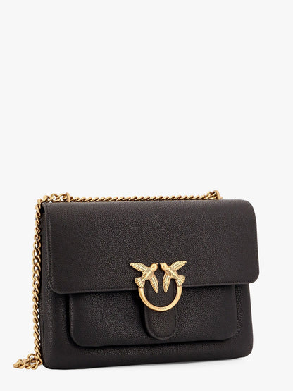 Leather shoulder bag with metal love birds buckle thumbnail