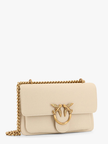 Leather shoulder bag with metal love birds buckle thumbnail