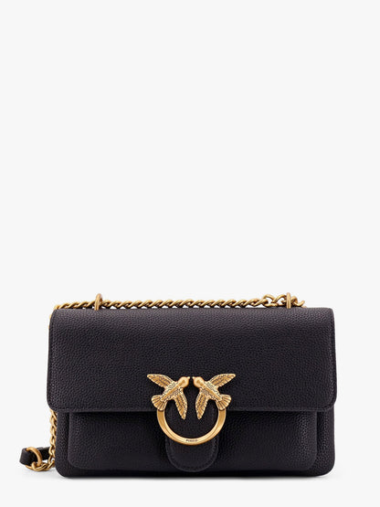 Leather shoulder bag with metal love birds buckle thumbnail
