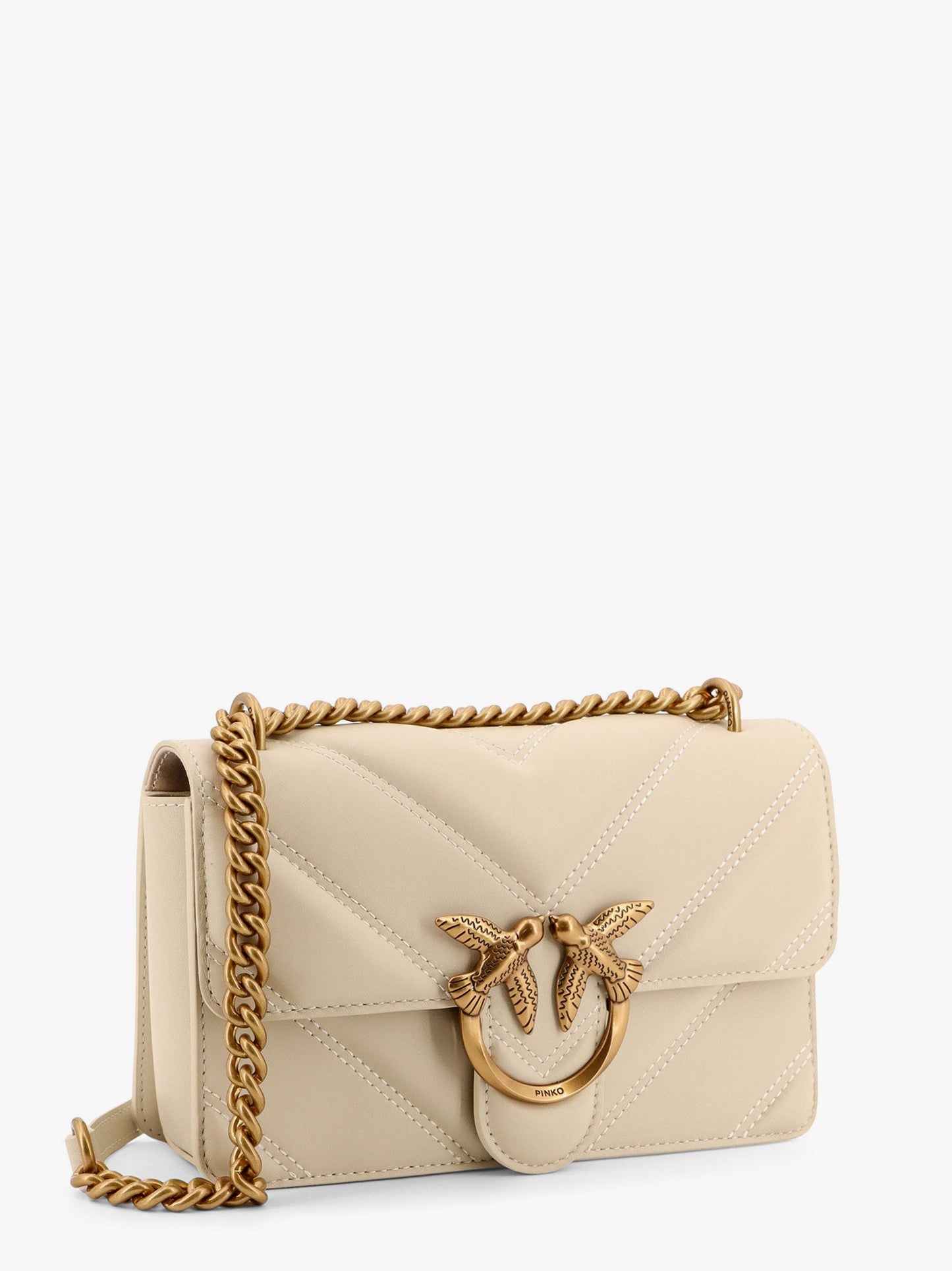 Borsa a tracolla in pelle matelassé con fibbia love birds