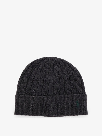 Wool blend cable knit beanie hat thumbnail